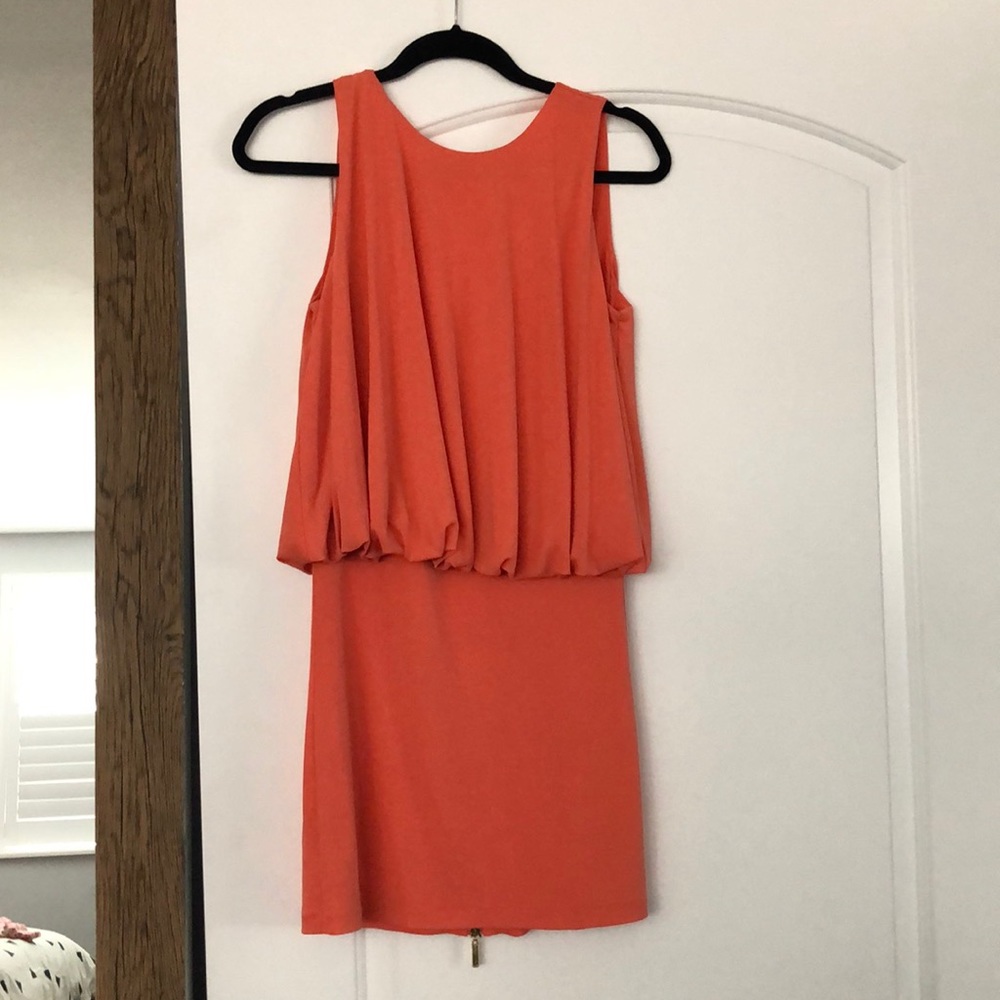 Coral backless party dress